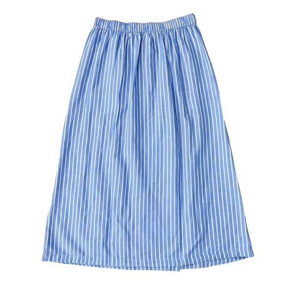 Pact Organic Cotton Canopy Linen
Blend Wrap Midi Skirt Blue & white Striped NWOT - Picture 5 of 10